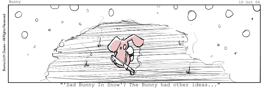 sad bunny in snow